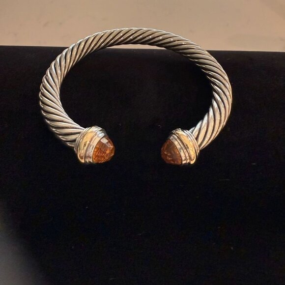 Silver And Gold Twisted Cuff Bracelet By David Yurman - Picture 2 of 14